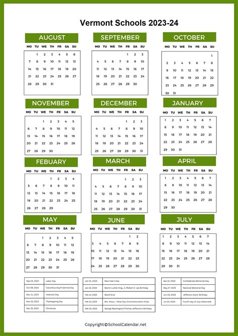 2023-2024 calendars are being added as they become available. . Vermont school calendar 2023